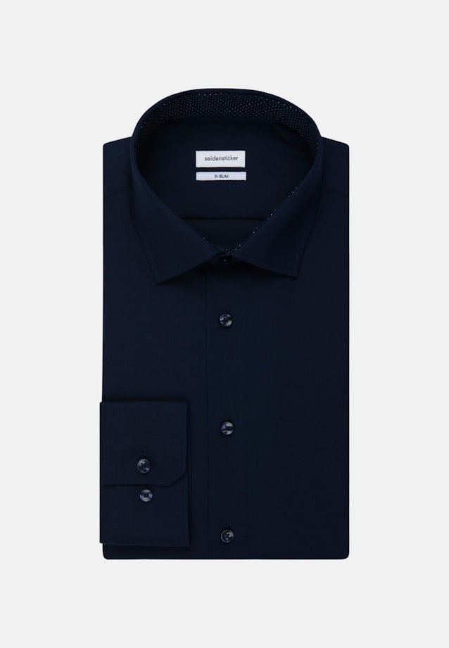 Non-iron Poplin Business Shirt in X-Slim with Kent-Collar in Dark Blue |  Seidensticker Onlineshop