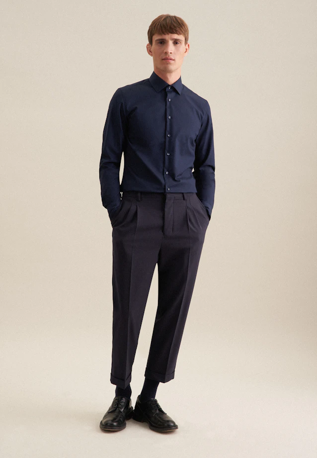 X-Slim Business shirt Uni in Dark Blue |  Seidensticker Onlineshop