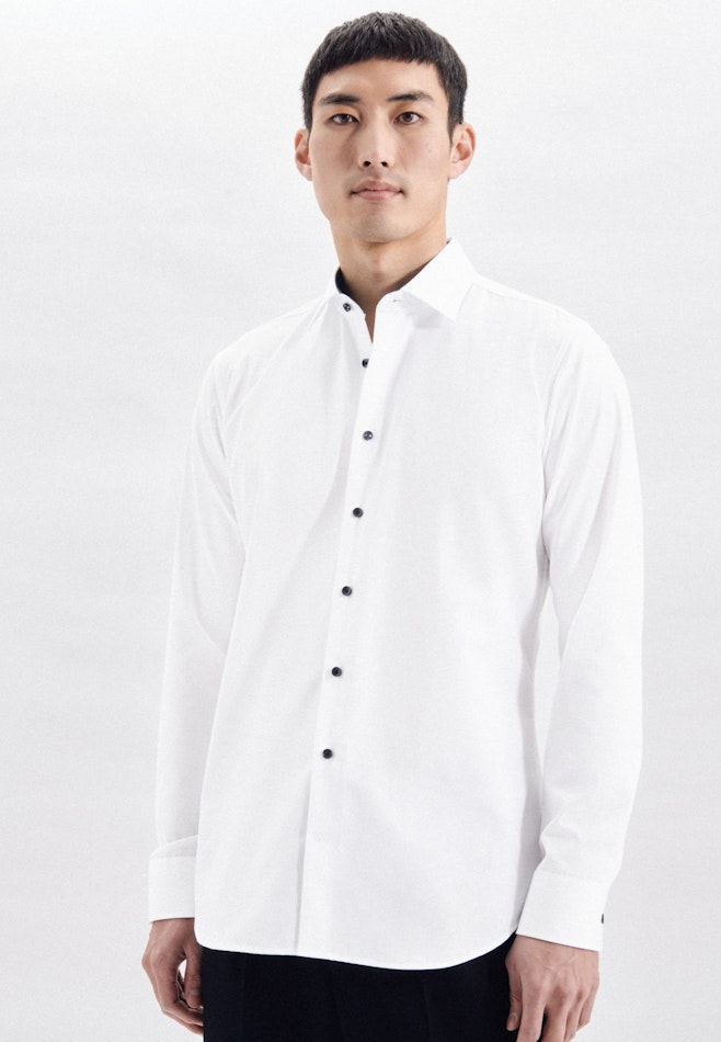 Non-iron Poplin Business Shirt in X-Slim with Kent-Collar in White | Seidensticker online shop