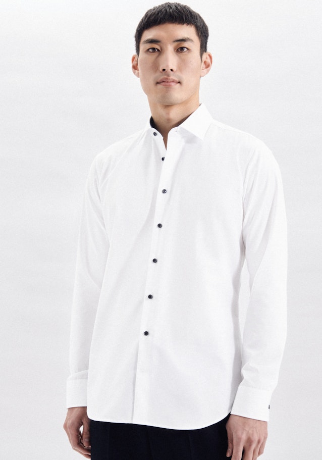 Non-iron Poplin Business Shirt in X-Slim with Kent-Collar in White | Seidensticker Onlineshop