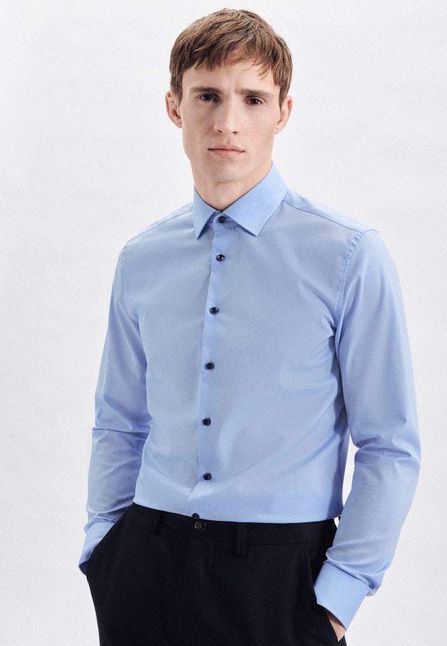 Non-iron Poplin Business Shirt in X-Slim with Kent-Collar in Light Blue |  Seidensticker Onlineshop