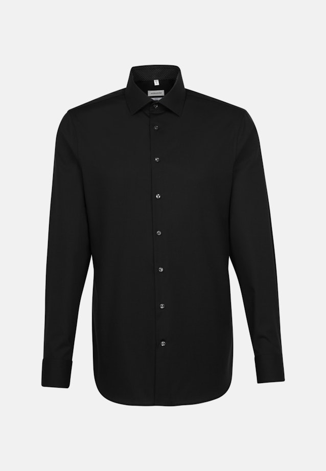 Non-iron Poplin Business Shirt in Slim with Kent-Collar in Black |  Seidensticker Onlineshop