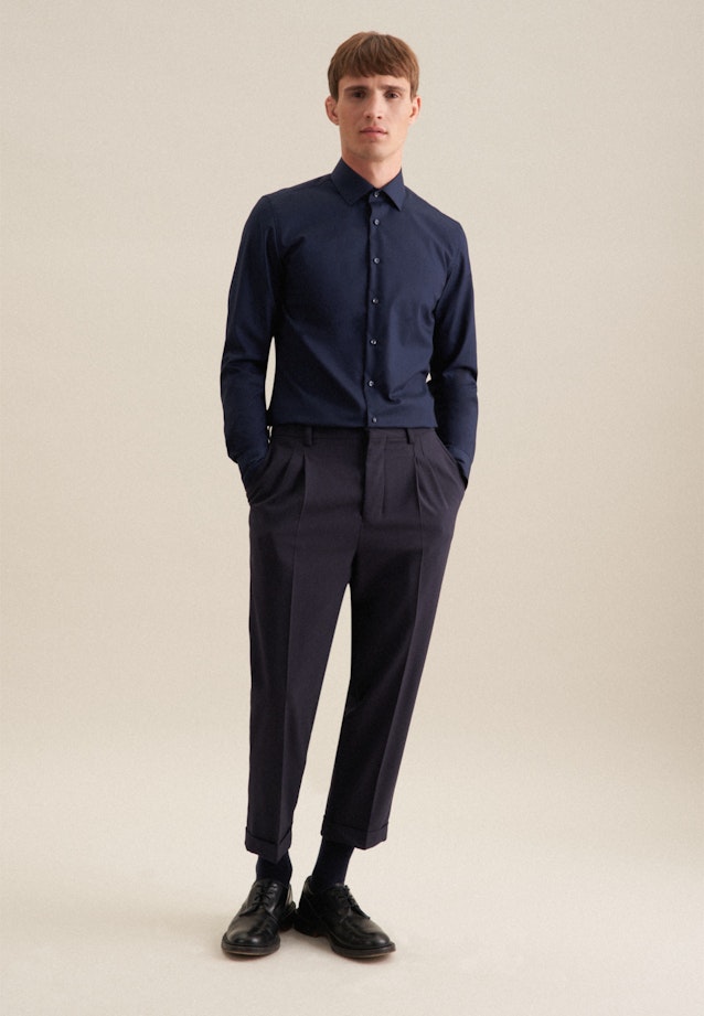 Slim Business Hemd Uni in Dunkelblau |  Seidensticker Onlineshop