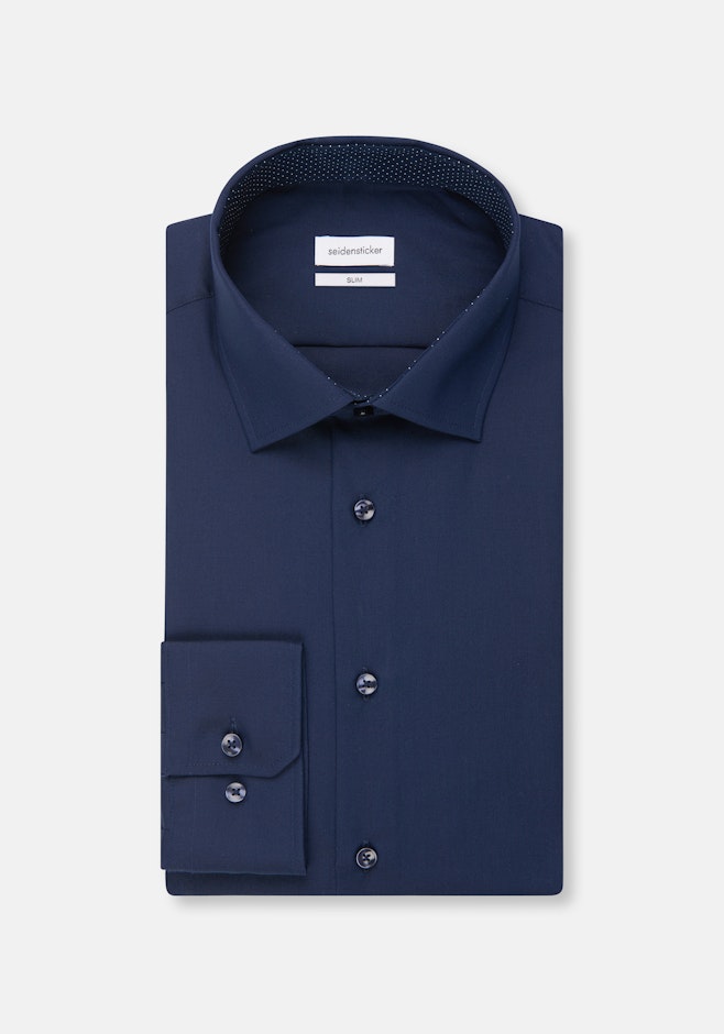 Slim Chemise d'affaires Uni dans Bleu Foncé | Boutique en ligne Seidensticker