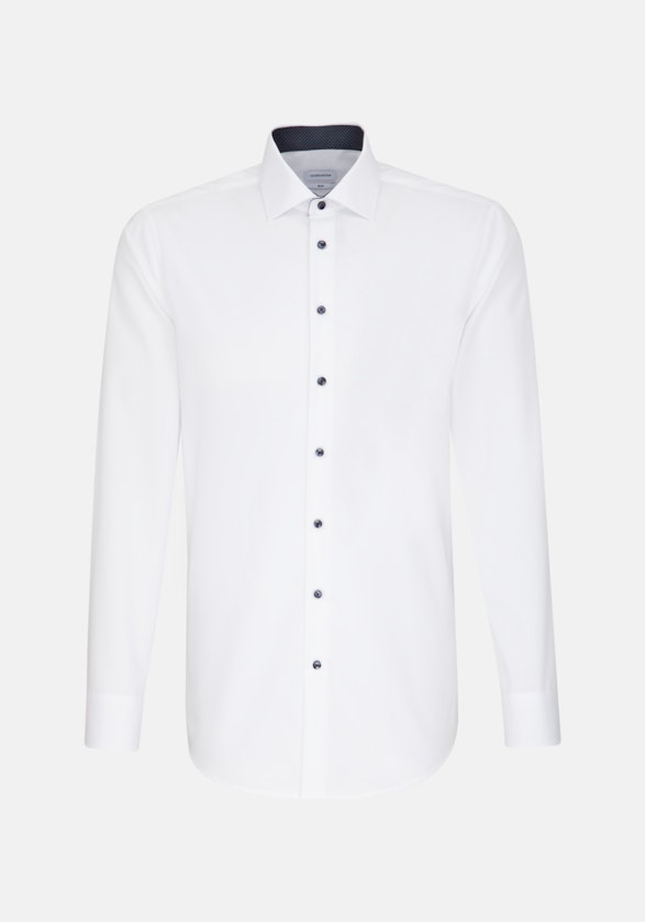 Non-iron Popeline Overhemd in Slim with Kentkraag in Wit |  Seidensticker Onlineshop