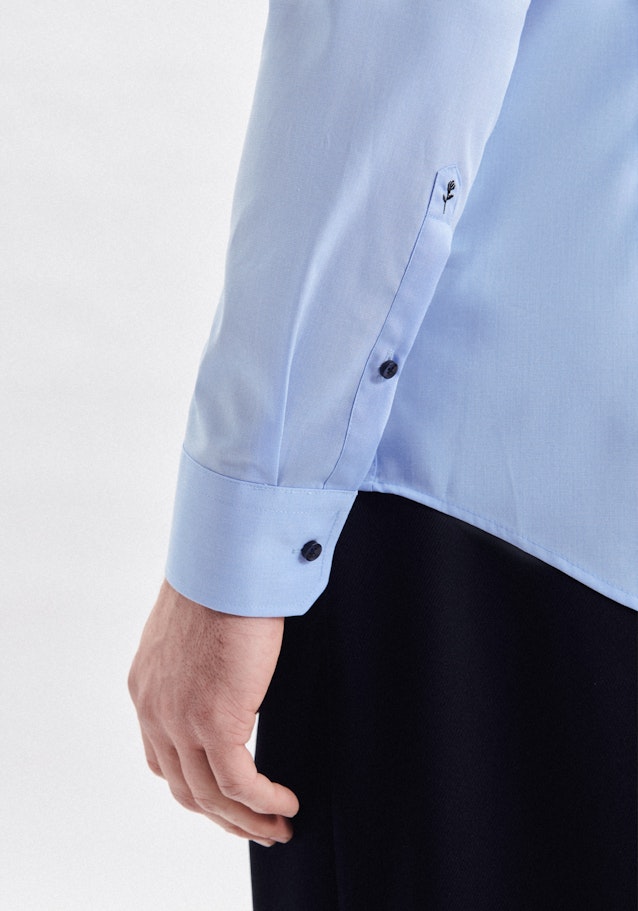 Non-iron Popeline Overhemd in Slim with Kentkraag in Lichtblauw |  Seidensticker Onlineshop