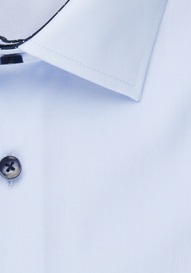 Non-iron Popeline Overhemd in Slim with Kentkraag in Middelmatig blauw |  Seidensticker Onlineshop