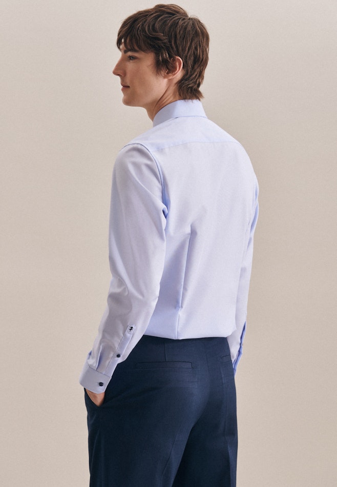 Non-iron Poplin Business Shirt in Slim with Kent-Collar in Medium blue | Seidensticker online shop