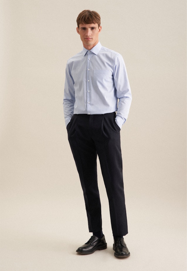 Regular Business shirt Check in Light Blue |  Seidensticker Onlineshop