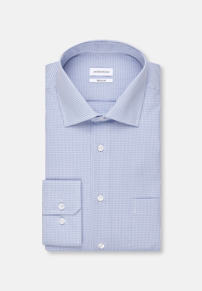 Regular Business shirt Check in Light Blue | Seidensticker online shop