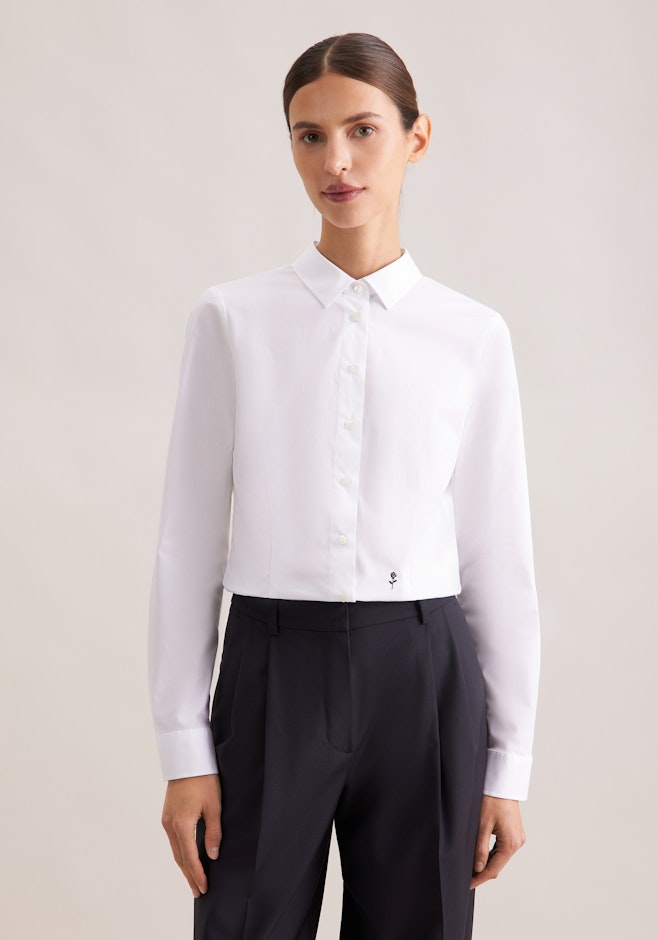 Slim Fit Stretch Shirt Blouse in White | Seidensticker online shop