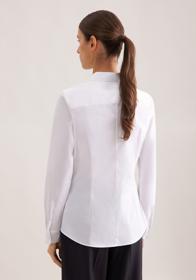 Slim Fit Stretch Shirt Blouse in White | Seidensticker online shop
