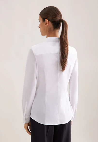 Slim Fit Stretch Shirt Blouse in White |  Seidensticker Onlineshop