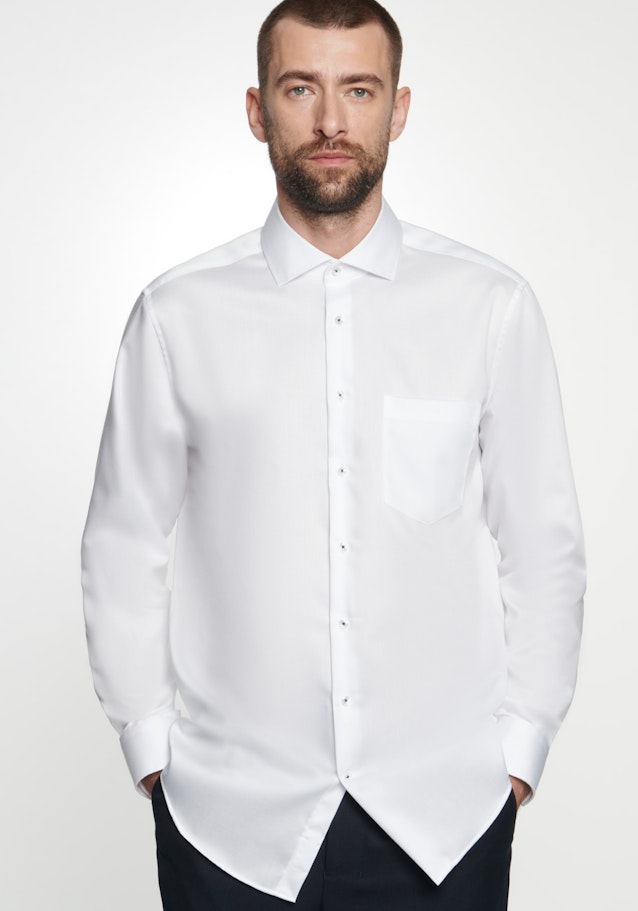 Chemise Business Regular Twill (sergé) Col Kent in Blanc |  Seidensticker Onlineshop