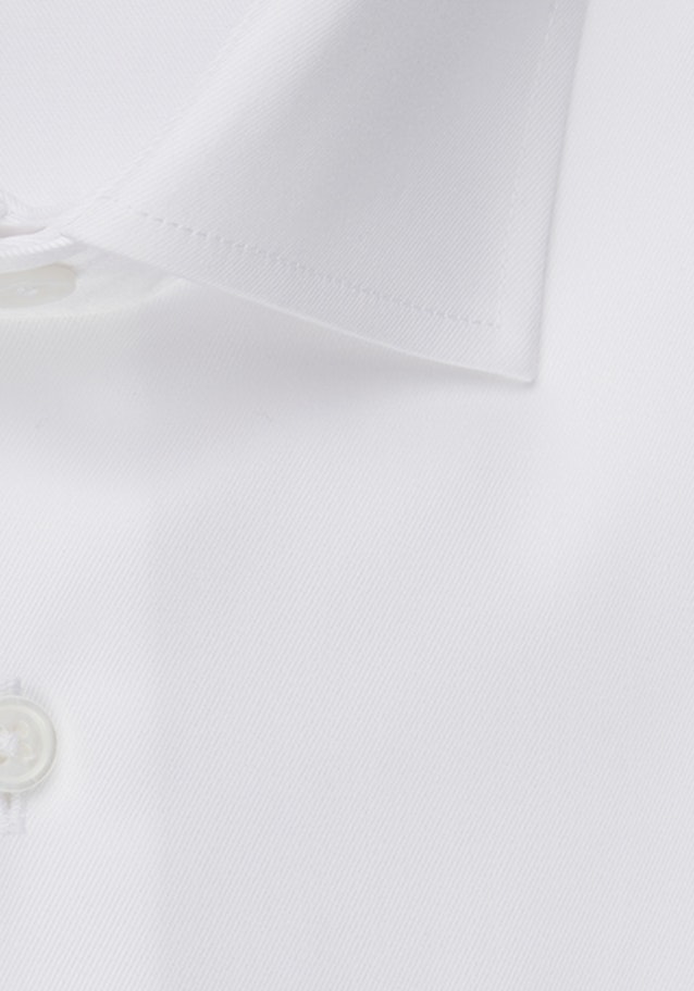 Bügelleichtes Twill Business Hemd in Shaped mit Kentkragen in Weiß |  Seidensticker Onlineshop