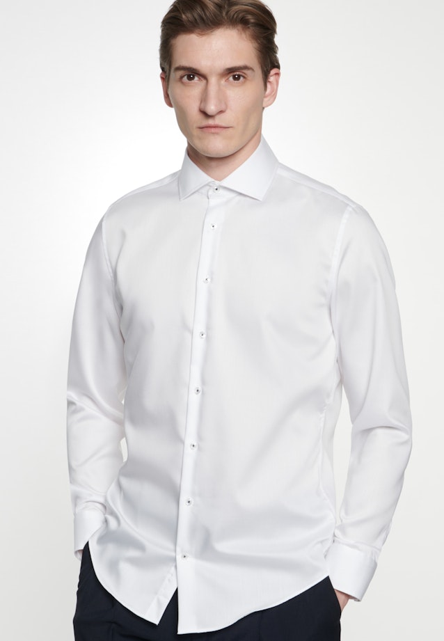 Non-iron Twill Business Shirt in Shaped with Kent-Collar in White |  Seidensticker Onlineshop