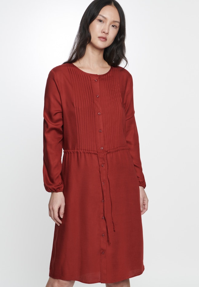 Twill Midi Kleid in Rot | Seidensticker Onlineshop