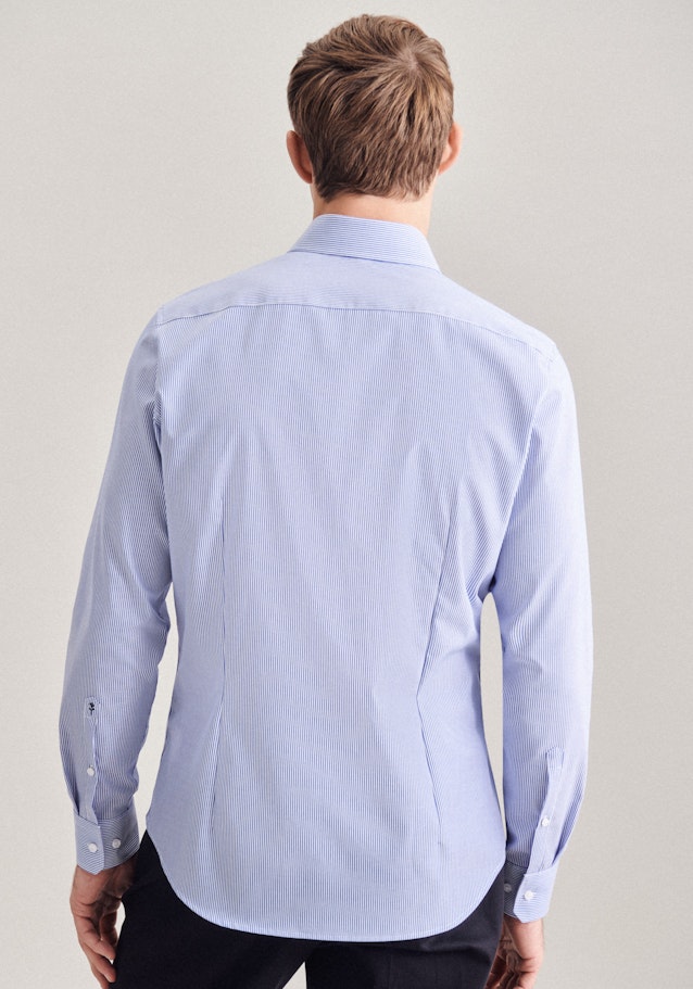 Non-iron Popeline Business overhemd in Slim with Kentkraag in Middelmatig blauw |  Seidensticker Onlineshop