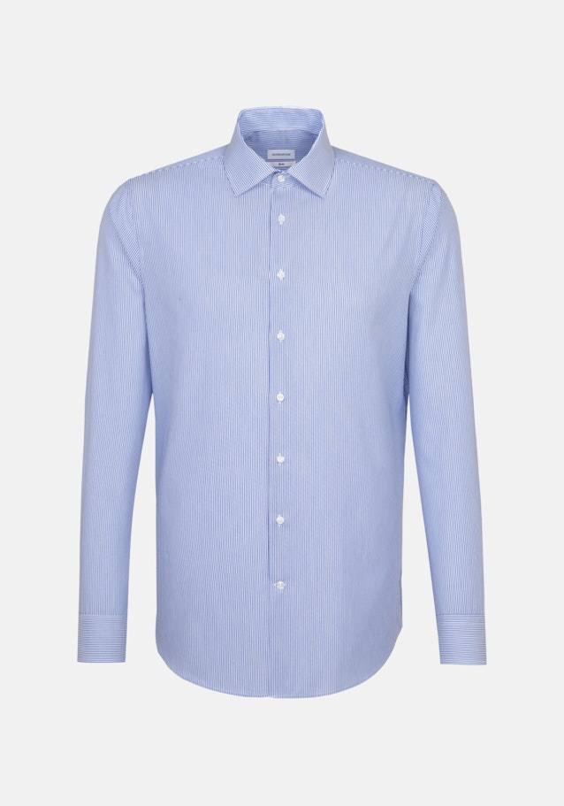 Non-iron Popeline Business overhemd in Slim with Kentkraag in Middelmatig blauw |  Seidensticker Onlineshop
