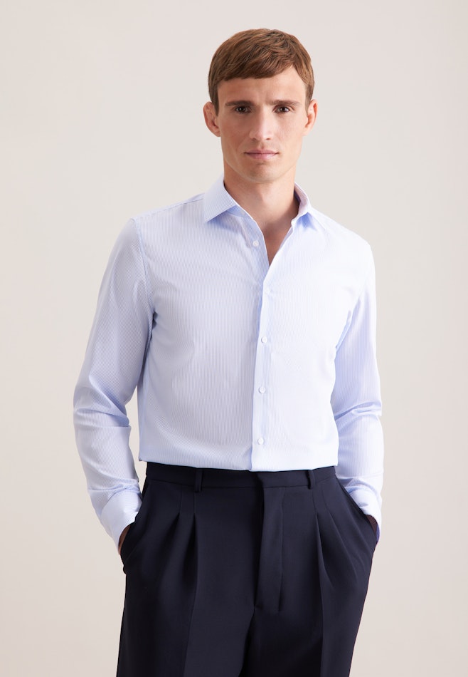 Slim Business Hemd Gestreift in Hellblau | Seidensticker Onlineshop