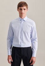 Non-iron Poplin Business Shirt in Slim with Kent-Collar in Light Blue |  Seidensticker Onlineshop