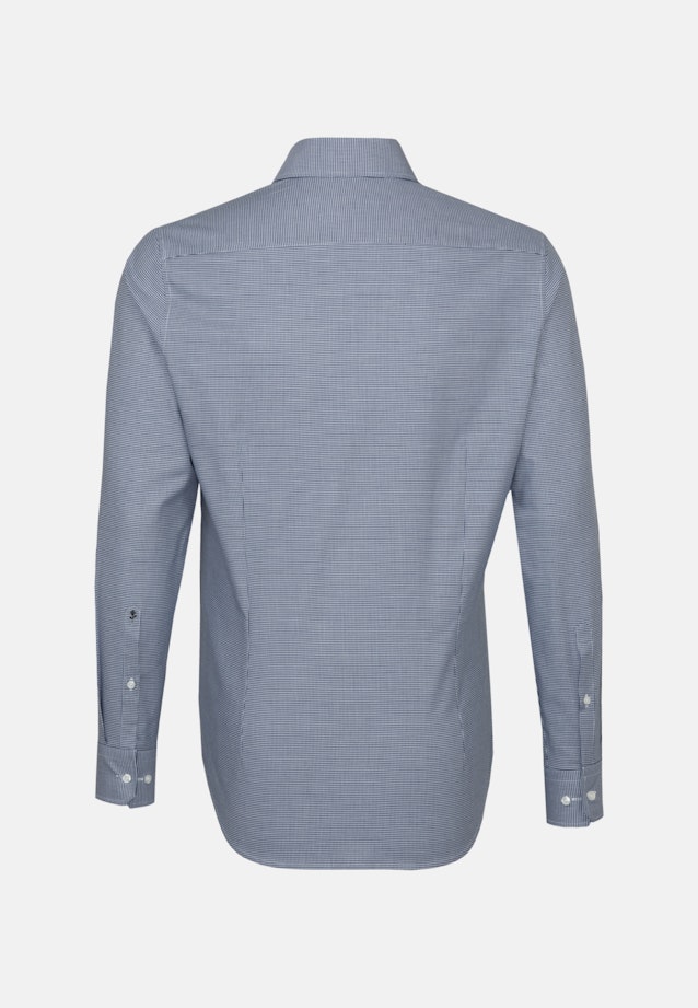 Bügelleichtes Twill Business Hemd in Slim mit Kentkragen in Mittelblau |  Seidensticker Onlineshop