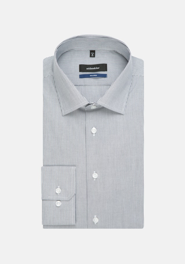 Non-iron Popeline Business overhemd in Shaped with Kentkraag and extra short sleeve in Donkerblauw |  Seidensticker Onlineshop