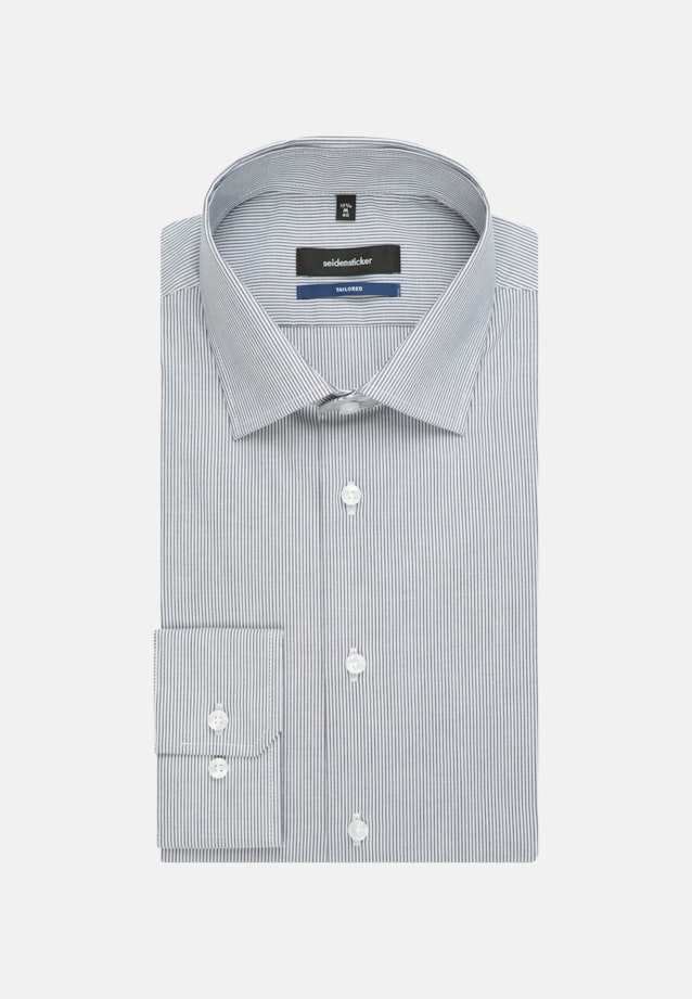 Non-iron Popeline Business overhemd in Shaped with Kentkraag and extra short sleeve in Donkerblauw | Seidensticker Onlineshop