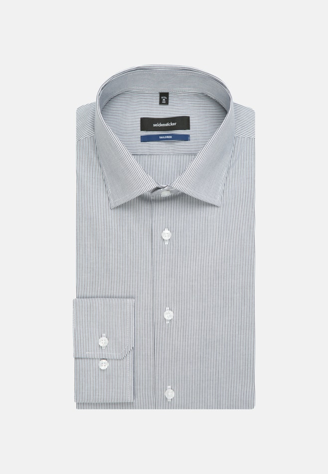 Non-iron Poplin Business Shirt in Shaped with Kent-Collar and extra short sleeve in Dark Blue | Seidensticker online shop