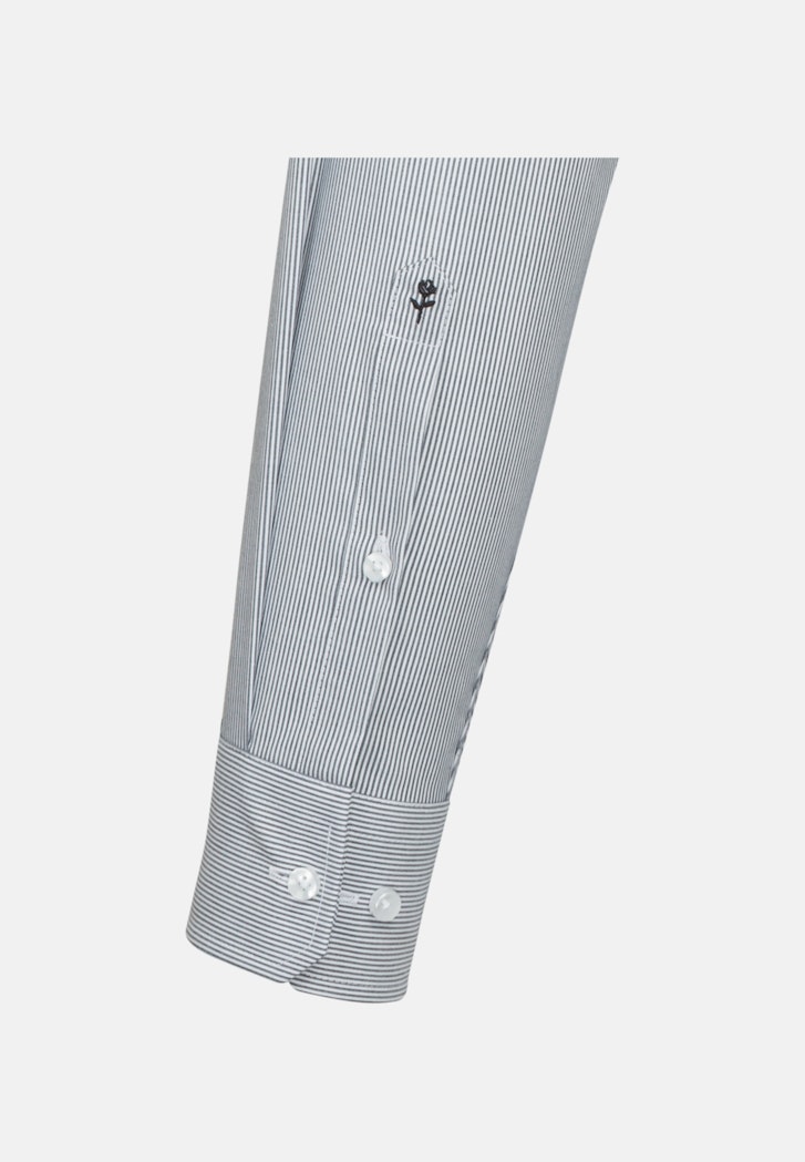 Bügelfreies Popeline Business Hemd in Shaped mit Kentkragen und extra kurzem Arm