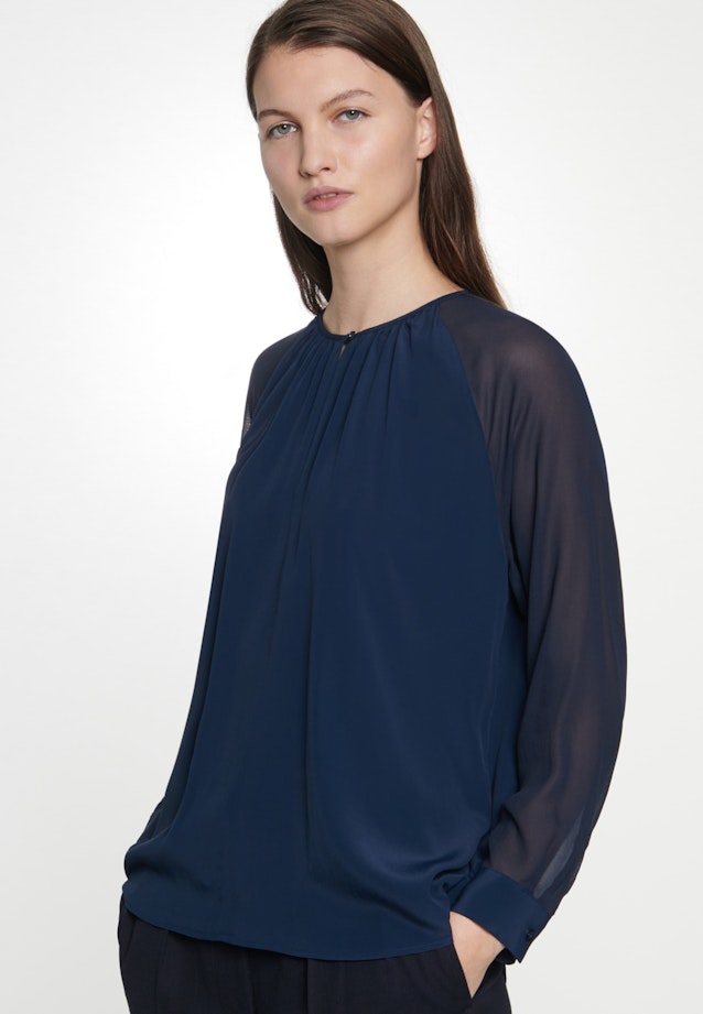 Shirtbluse Uni in Dunkelblau |  Seidensticker Onlineshop