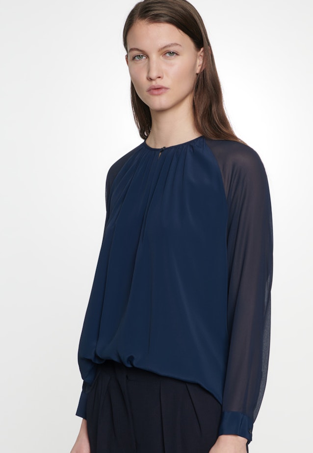Shirtbluse Uni in Dunkelblau |  Seidensticker Onlineshop