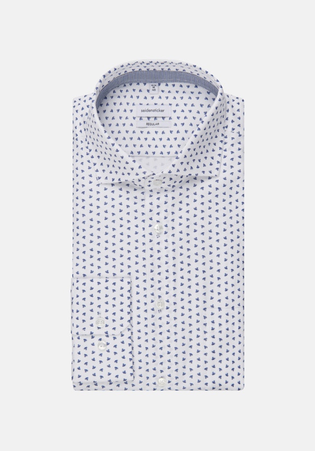 Chemise Business Regular Structuré Col Kent in Bleu Moyen |  Seidensticker Onlineshop