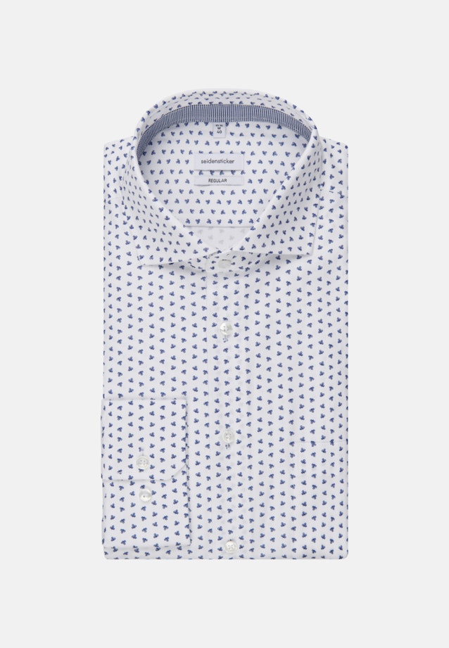 Regular Business Hemd Druck in Mittelblau |  Seidensticker Onlineshop