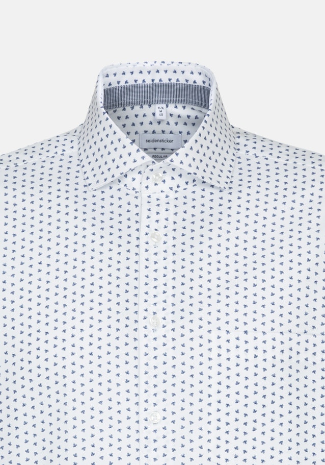 Chemise Business Regular Structuré Col Kent in Bleu Moyen |  Seidensticker Onlineshop