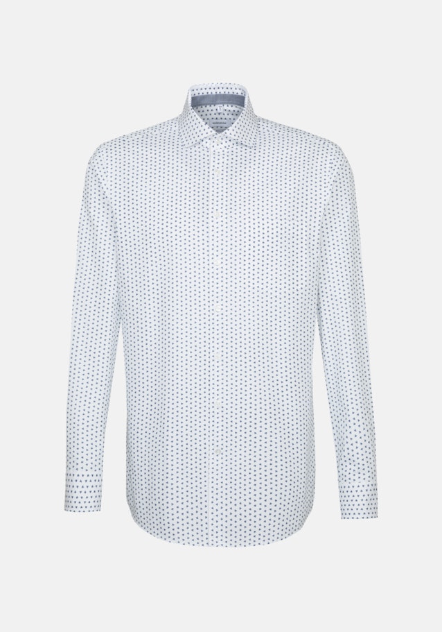 Chemise Business Regular Structuré Col Kent in Bleu Moyen |  Seidensticker Onlineshop