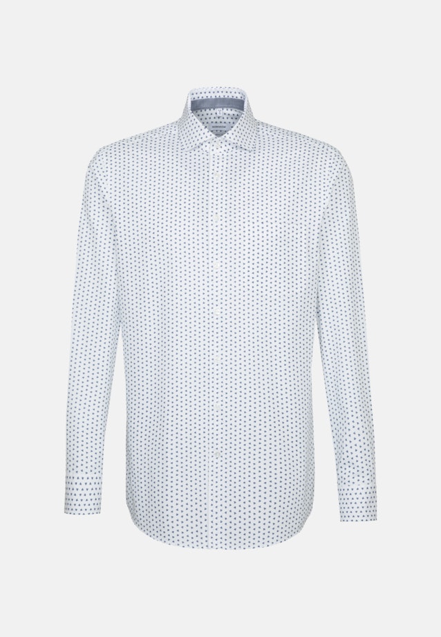 Regular Business Hemd Druck in Mittelblau |  Seidensticker Onlineshop