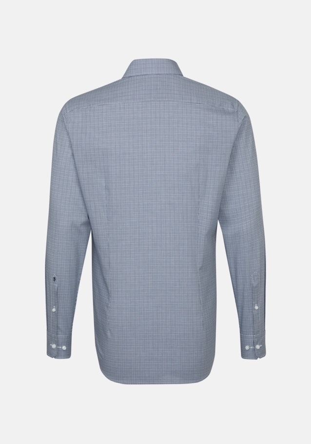 Non-iron Glencheck Business Shirt in Shaped with Kent-Collar in Medium Blue |  Seidensticker Onlineshop
