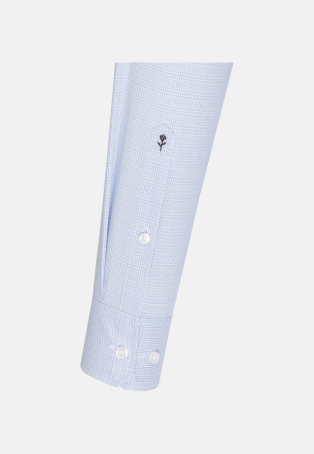Non-iron Glencheck Business Shirt in Shaped with Kent-Collar in Light Blue |  Seidensticker Onlineshop