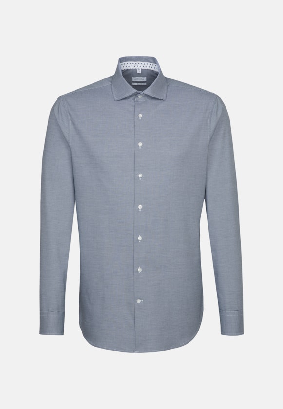 Easy-iron Structure Business Shirt in Shaped with Kent-Collar in Medium Blue |  Seidensticker Onlineshop