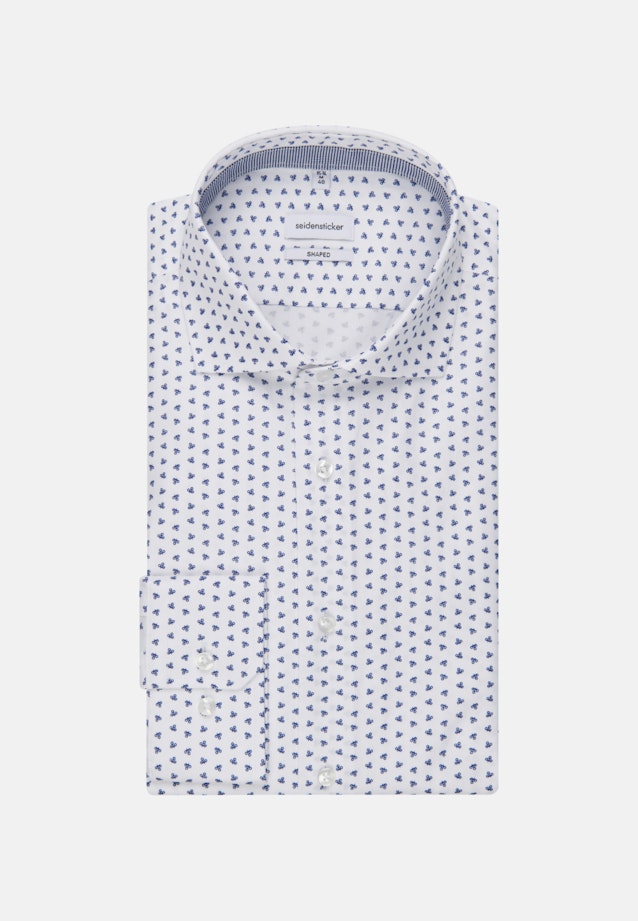 Chemise Business Shaped Structuré Col Kent in Bleu Moyen |  Seidensticker Onlineshop