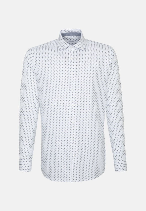 Chemise Business Shaped Structuré Col Kent in Bleu Moyen |  Seidensticker Onlineshop