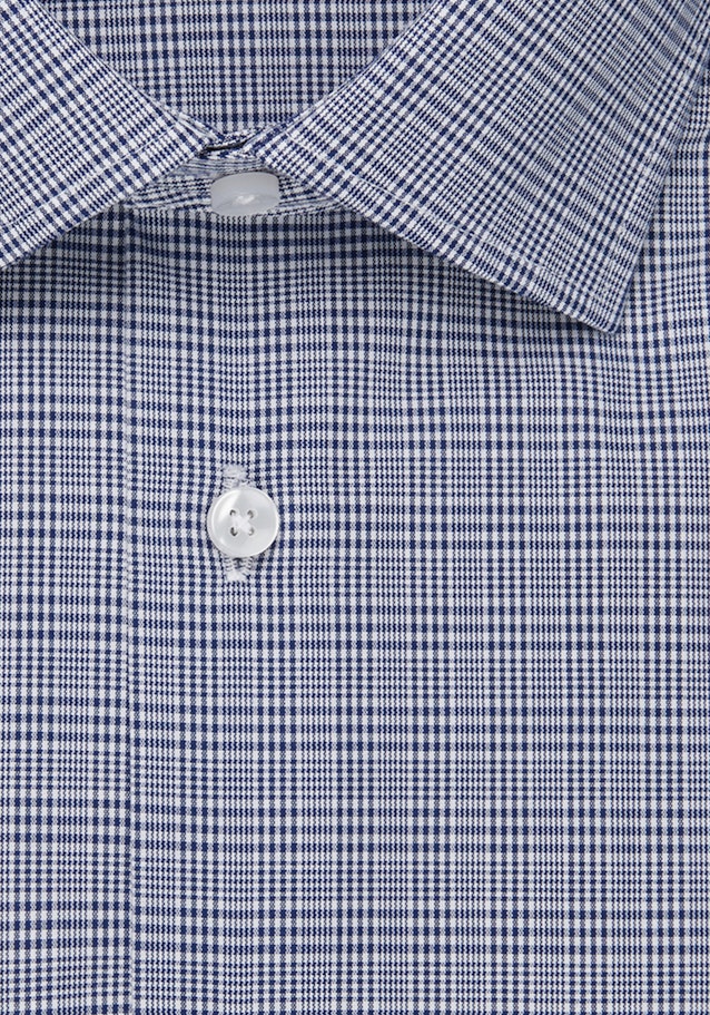 Bügelfreies Glencheck Business Hemd in Slim mit Kentkragen in Mittelblau |  Seidensticker Onlineshop