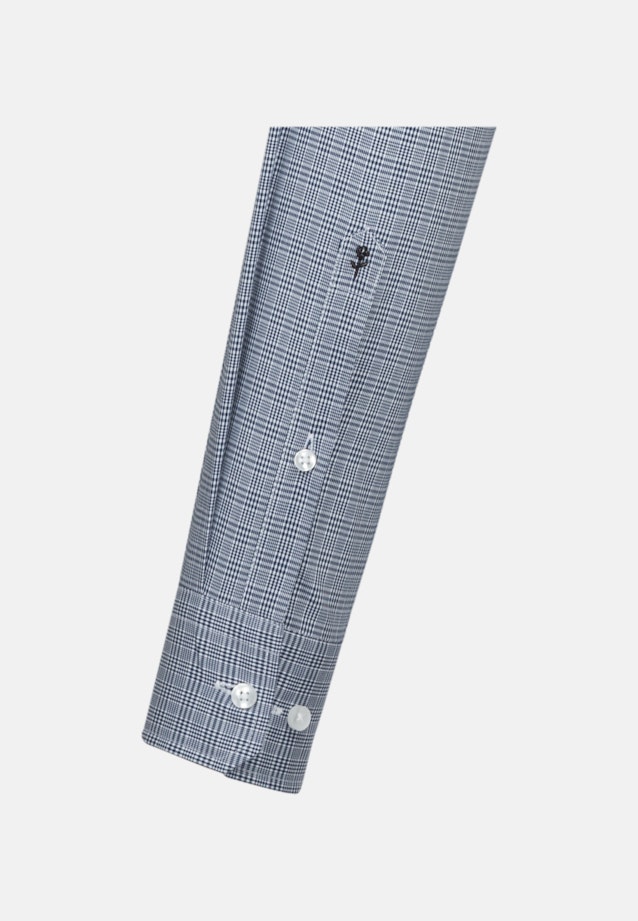 Non-iron Glencheck Business Shirt in Slim with Kent-Collar in Medium Blue |  Seidensticker Onlineshop