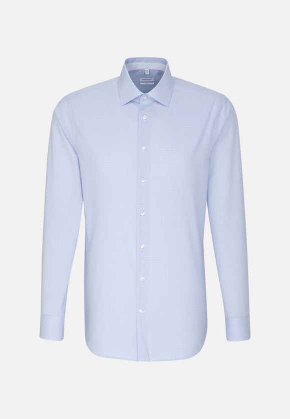 Non-iron Glencheck Business Shirt in Slim with Kent-Collar in Light Blue |  Seidensticker Onlineshop