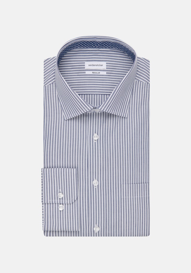 Non-iron Popeline Business overhemd in Regular with Kentkraag in Middelmatig Blauw |  Seidensticker Onlineshop