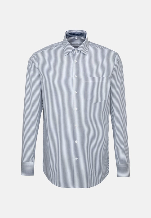 Non-iron Poplin Business Shirt in Regular with Kent-Collar in Medium Blue |  Seidensticker Onlineshop