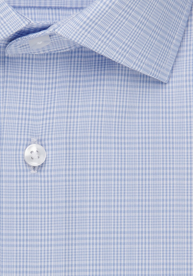 Non-iron Glencheck Business Shirt in X-Slim with Kent-Collar in Light Blue |  Seidensticker Onlineshop