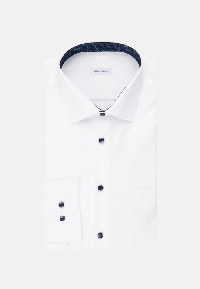 Non-iron Poplin Business Shirt in Comfort with Kent-Collar in White | Seidensticker online shop