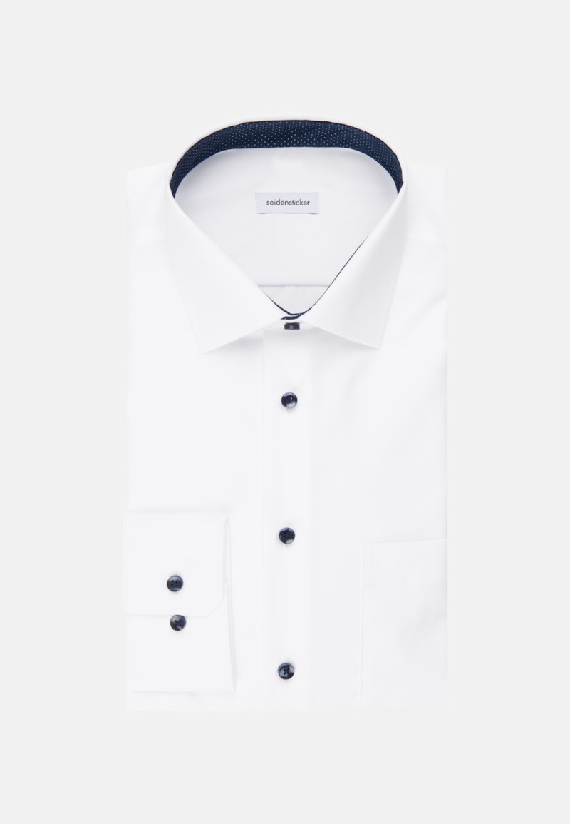 Non-iron Poplin Business Shirt in Comfort with Kent-Collar